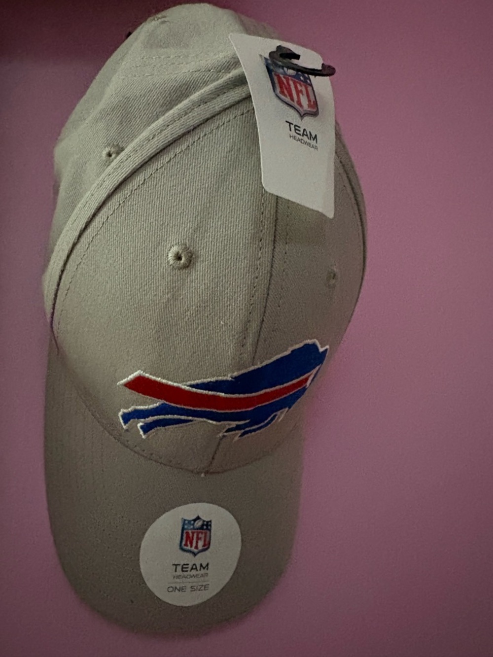 NFL Buffalo Bills Logo Cap in Gray with Blue and Red Accent